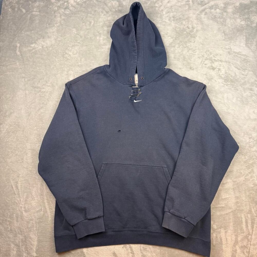 Nike Men's Navy and Blue Hoodie
